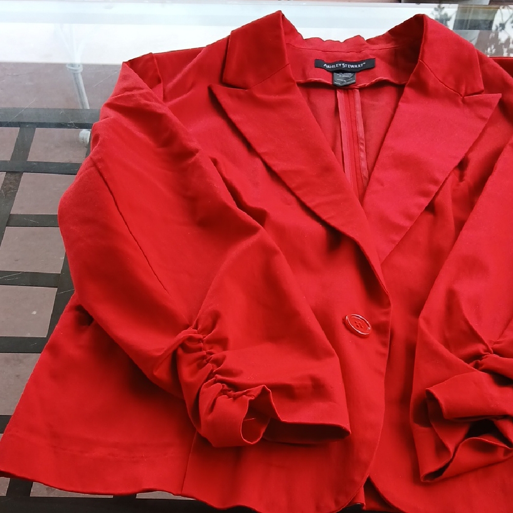 Ashley Stewart Vibrant RED Blazer - Picture 10 of 16